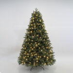 Amberglow Grand Fir 7ft Pre-Lit PE Christmas Tree with Warm Golden LED Lights