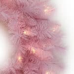 Whimsical Pink Christmas Wreath side view
